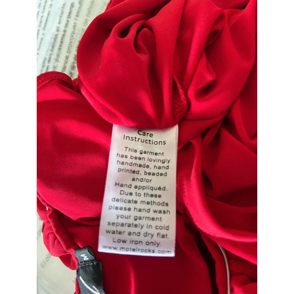 Motel Rocks Red Ruffle Mini Dress Size Medium - Picture 7 of 7